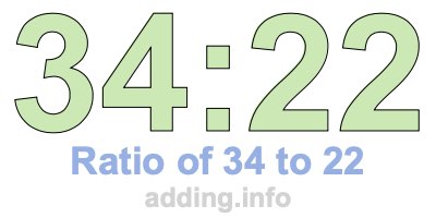Ratio of 34 to 22