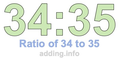 Ratio of 34 to 35 Ratio of 34 to 35