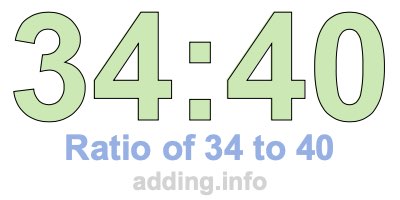 Ratio of 34 to 40 Ratio of 34 to 40