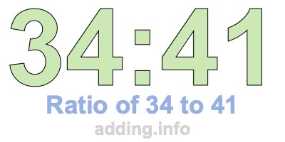 Ratio of 34 to 41