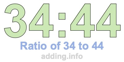 Ratio of 34 to 44 Ratio of 34 to 44