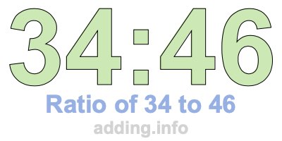 Ratio of 34 to 46