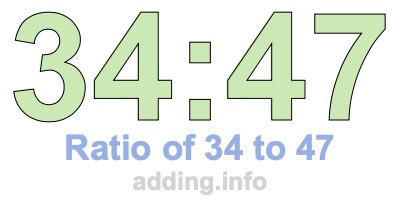 Ratio of 34 to 47