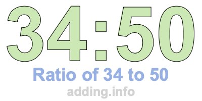 Ratio of 34 to 50