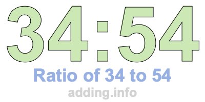 Ratio of 34 to 54