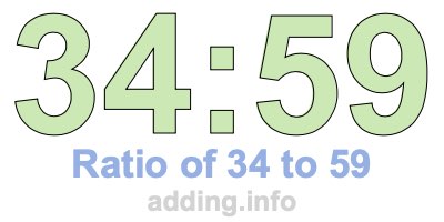 Ratio of 34 to 59 Ratio of 34 to 59