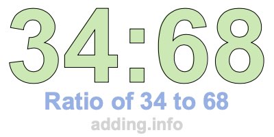 Ratio of 34 to 68