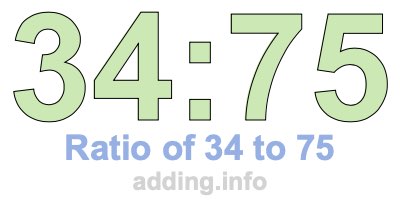 Ratio of 34 to 75 Ratio of 34 to 75