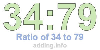 Ratio of 34 to 79