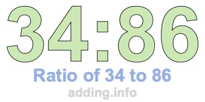 Ratio of 34 to 86