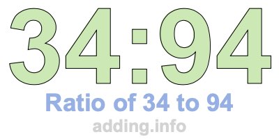 Ratio of 34 to 94