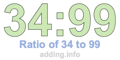 Ratio of 34 to 99