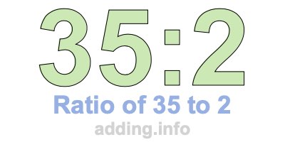 Ratio of 35 to 2