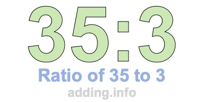 Ratio of 35 to 3