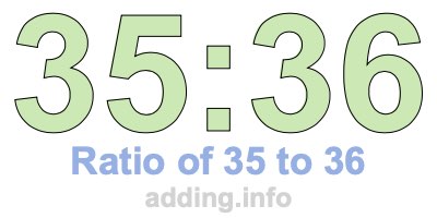 Ratio of 35 to 36 Ratio of 35 to 36