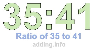 Ratio of 35 to 41 Ratio of 35 to 41