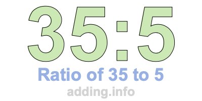 Ratio of 35 to 5 Ratio of 35 to 5