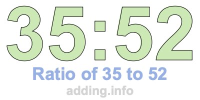 Ratio of 35 to 52 Ratio of 35 to 52