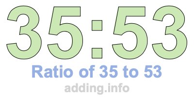 Ratio of 35 to 53 Ratio of 35 to 53