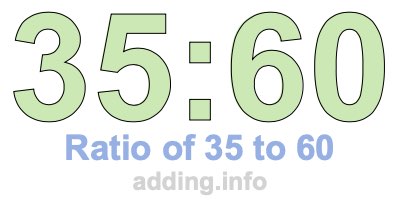 Ratio of 35 to 60 Ratio of 35 to 60