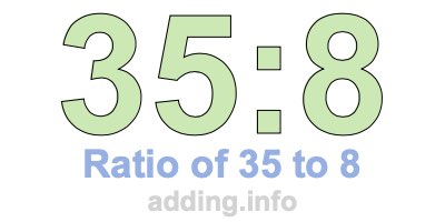 Ratio of 35 to 8 Ratio of 35 to 8