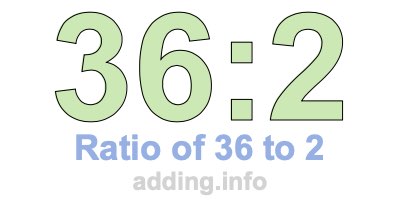 Ratio of 36 to 2