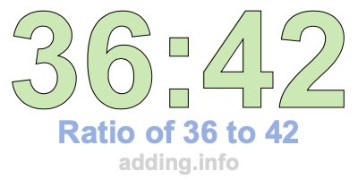Ratio of 36 to 42