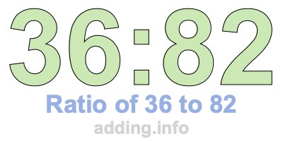 Ratio of 36 to 82 Ratio of 36 to 82