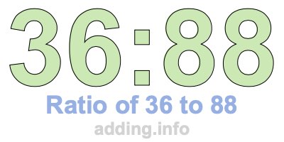 Ratio of 36 to 88