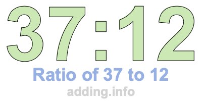 Ratio of 37 to 12 Ratio of 37 to 12