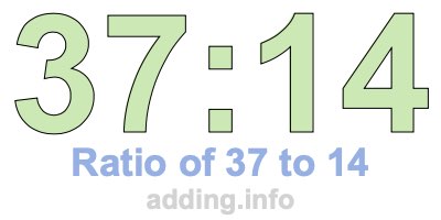 Ratio of 37 to 14 Ratio of 37 to 14