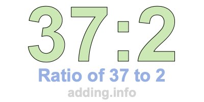 Ratio of 37 to 2 Ratio of 37 to 2
