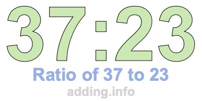 Ratio of 37 to 23 Ratio of 37 to 23