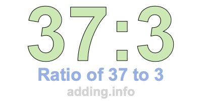 Ratio of 37 to 3 Ratio of 37 to 3