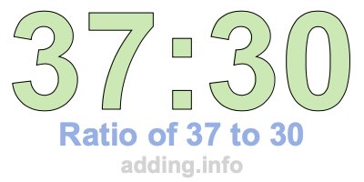 Ratio of 37 to 30 Ratio of 37 to 30