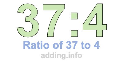 Ratio of 37 to 4 Ratio of 37 to 4