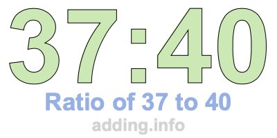 Ratio of 37 to 40 Ratio of 37 to 40