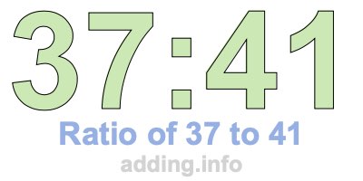 Ratio of 37 to 41 Ratio of 37 to 41