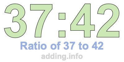 Ratio of 37 to 42 Ratio of 37 to 42