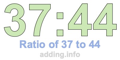 Ratio of 37 to 44
