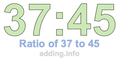 Ratio of 37 to 45 Ratio of 37 to 45