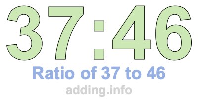 Ratio of 37 to 46 Ratio of 37 to 46