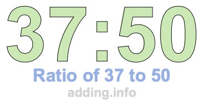 Ratio of 37 to 50 Ratio of 37 to 50