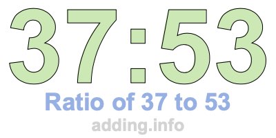 Ratio of 37 to 53 Ratio of 37 to 53