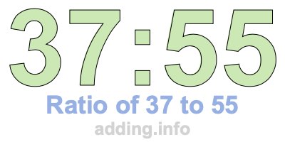 Ratio of 37 to 55 Ratio of 37 to 55
