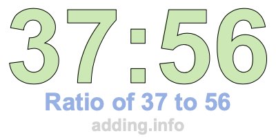 Ratio of 37 to 56 Ratio of 37 to 56