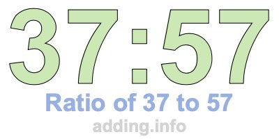 Ratio of 37 to 57