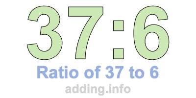 Ratio of 37 to 6 Ratio of 37 to 6