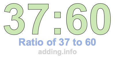 Ratio of 37 to 60