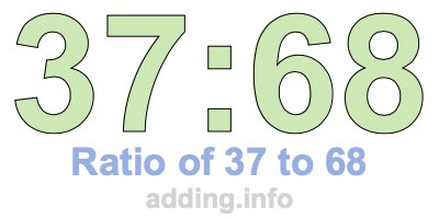 Ratio of 37 to 68